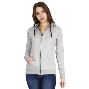 Sweat à capuche oversize pour femme, entièrement zippé, couleur unie, design personnalisé, tendance, décontracté, pour l'hiver - Product Image 3