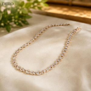 925 Sterling Silver Unisex Rhodium Plated Hip Hop <b>Iced</b> <b>Out</b> Color Moissanite Style Infinity Link <b>Chain</b> Necklace - Product Image 6