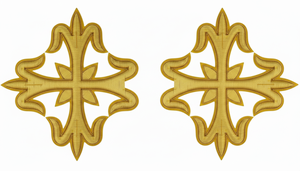 Gold Embroidered <b>Cross</b> <b>Patch</b> With Rhinestone Center Sew-On Applique For Garment Decoration Classical Style - Product Image 5