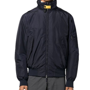 Blouson bomber bleu marine pour homme, col montant, fermeture éclair, coupe-vent, décontracté, en polyester, coupe classique, pour l'automne - Product Image 1