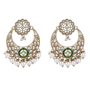 Ensemble de collier en alliage plaqué or avec incrustation verte et design vintage pour bijoux de mariage pour femmes - Product Image 3