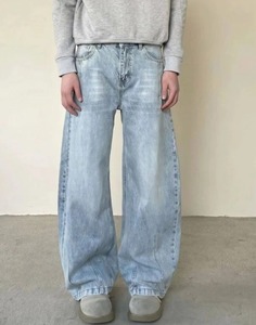Jean ample pour homme en denim authentique, coupe large, écologique, poids moyen, printemps, abordable, toutes saisons, taille ajustable - Product Image 2