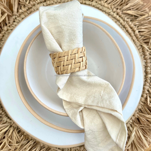 ห่วงใส่ผ้าเช็ดปากหวายสไตล์โบฮีเมียนบรรจุภัณฑ์ตามสั่งสำหรับร้านอาหารและปาร์ตี้เวียดนามขายส่ง - Product Image 4