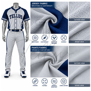 Tenue d'équipe de style unique, uniforme de baseball personnalisé avec numéro, séchage rapide, respirant, uniforme de baseball en gros - Product Image 6