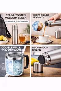 Bouteille d'eau de bureau promotionnelle en acier inoxydable avec impression personnalisée - Product Image 3