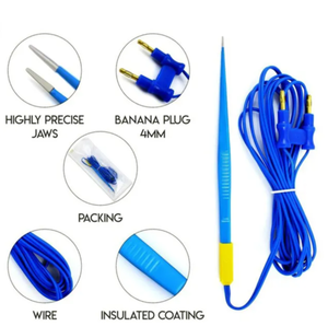 Pinza Bipolar Manual de Acero Inoxidable con Punta de Irrigación y Recubrimiento Tipo Bayoneta para Uso ORL, Neurológico y Cardíaco con Cable Bipolar - Product Image 2