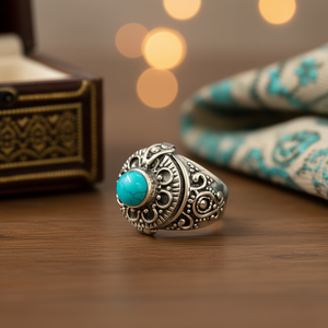 แหวนแฟชั่นกล่องเทอร์ควอยซ์ (9.8 กรัม) - Product Image 3