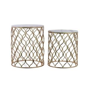 Mesa de boda de metal tradicional para centros de mesa Mesa de centro de cristal y sofá Mesa Auxiliar-Muebles de sala de estar - Product Image 1