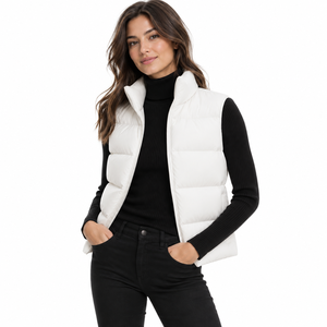 Women's Lightweight Puffer Vest Sleeveless Quilted Winter Jacket Warm Outdoor Casual <b>Waistcoat</b> Wholesale OEM ODM - Product Image 3