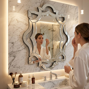 กระจกตกแต่งผนังสไตล์บาโรกเวนิสหรูหรา |   กระจกตกแต่งสไตล์โบราณสำหรับห้องนั่งเล่น ห้องนอน และตกแต่งภายในโรงแรม - Product Image 3