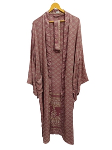 Kimono de seda Bridel con patchwork, túnica larga para cubrir el bikini, ropa de noche, hecho a mano, estilo vintage indio, kimono de sari de seda reciclada. - Product Image 4