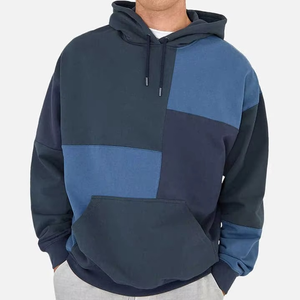 Sweat-shirt à capuche pour homme de qualité supérieure, en polaire épaisse, à blocs de couleur, décontracté, surdimensionné, streetwear, veste à capuche d'hiver - Product Image 1