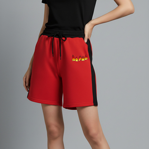 OEM/ODM Matériaux personnalisés, short pour femmes, logo brodé personnalisé, haute qualité, respirant, séchage rapide, taille élastique, vêtements décontractés d'été - Product Image 1