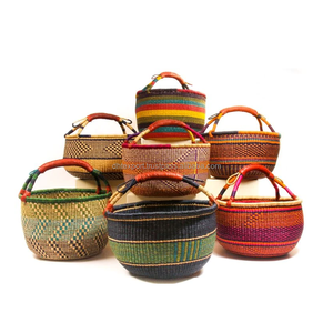 Panier Bolga en herbe de mer naturelle, fait à la main, panier de rangement, panier à linge, vente en gros au Vietnam - Product Image 1