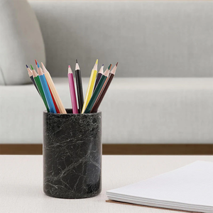 Attractive Design Marble <b>Pen</b> Holder Office Supplies <b>White</b> <b>Pens</b> Stand Natural Marble Stone for <b>Pen</b> Holder - Product Image 1