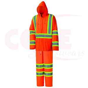 Vêtements de travail industriels imperméables de haute qualité personnalisés, veste et combinaison de pluie en PVC respirant et durable - Product Image 3