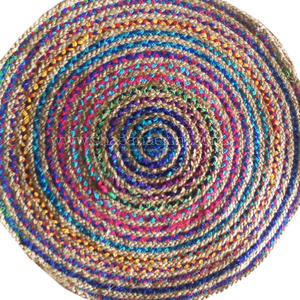 พรมปอกระเจาธรรมชาติแบบกลมพรมอินเดียสำหรับห้องนั่งเล่น - Product Image 6