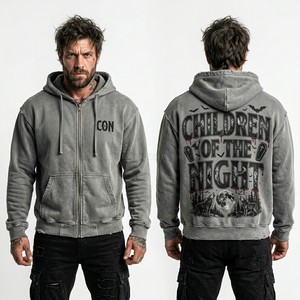 Sweat à capuche personnalisé orange délavé style vintage pour homme, motif steampunk, streetwear, en molleton épais, fabricant - Product Image 3