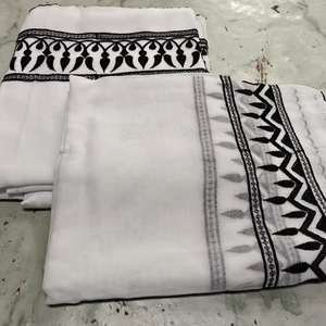 Chal IMMAH Blanco de la Mejor Calidad para Hombre, en Voile de Algodón con Diseño de Bloques de Color, Transpirable y Ligero para Invierno - Product Image 1