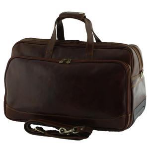 กระเป๋าเดินทางหนังแท้ Explorer รุ่นวินเทจ สำหรับเดินทางช่วงสุดสัปดาห์  แบบ Unisex พกพาสะดวก ความจุขนาดใหญ่ (36-55 ลิตร) ทนทาน เหมาะสำหรับกิจกรรมกลางแจ้ง - Product Image 6