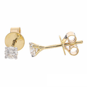 Boucles d'oreilles clous solitaires en or 14K avec diamants naturels taille brillant 0,38 carat au total, sertissage panier à 4 griffes, pour mariage, anniversaire, fête - Product Image 3