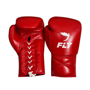 Guantes de Boxeo Superlace X Red Fly de Cuero Vacuno Genuino de Primera Calidad, Guantes de Boxeo Fly Profesionales Hechos a Medida en Venta - Product Image 1