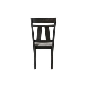 Set di 2 Sedie da Pranzo in Stile Cottage, Design Transizionale, Mobili in Legno con Seduta Imbottita in Tessuto Grano-Carboncino per Sala da Pranzo - Product Image 3