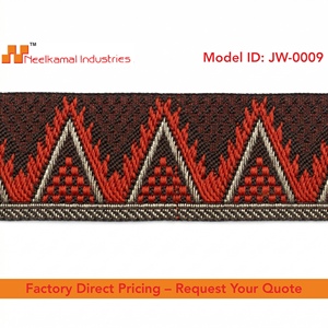 Neelkamal Industries 38mm Jacquard <b>Webbing</b> Geometric Ribbon Trim for Bows Bag Straps Garment & Upholstery - Product Image 4