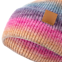 Bonnet en tricot color block unisexe, chapeau d'hiver tricoté à la main en acrylique, style décontracté, taille adulte 56-58 cm