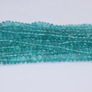 Cuentas de rondelle lisas de apatita natural 3,5-5mm 16 pulgadas hebra para la fabricación de joyas - Product Image 1