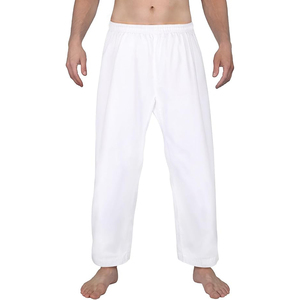 Pantalon d'arts martiaux à taille élastique avec cordon de serrage, pantalon d'entraînement de karaté, kung-fu, wushu - Product Image 1