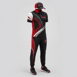 Conjunto Deportivo Fly Humble para Hombre, Negro y Dorado, Camiseta Polo de Manga Corta, Pantalones y Gorra, Transpirable, de Secado Rápido, con Estampado por Sublimación - Product Image 5