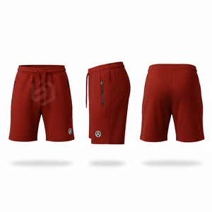 Men's Mid Waist Drawstring Bermuda <b>Shorts</b> Solid Color Casual Wear with <b>Zipper</b> Pockets Quick Dry Knitted Fabric - Product Image 4