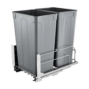 Contenitore per rifiuti da cucina a doppio scomparto da 50 QT X2, contenitore per immondizia estraibile resistente con kit porta per la raccolta differenziata. - Product Image 1
