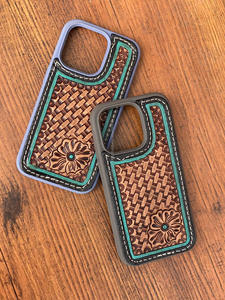 New Arrival Western Stylish Hand Tooled Leather <b>Phone</b> Cases Personalized Vintage Luxury High Quality <b>Phone</b> 15 <b>Mobile</b> <b>Covers</b> - Product Image 2