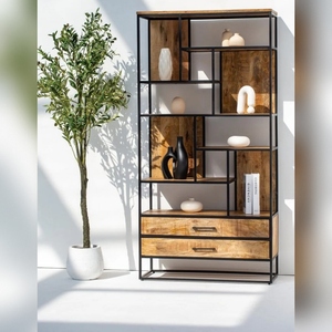 Estante Vandana Altis Aston con Dos Cajones, Mueble de Almacenamiento Moderno de Madera Maciza - Product Image 4