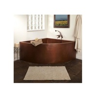 Baignoire autoportante de luxe en cuivre martelé à double paroi, faite à la main, de style antique, sur mesure, OEM, portable
