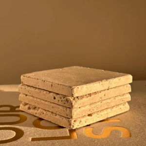 Ensemble de sous-verres en marbre travertin naturel, sous-verres en pierre, décoration rustique pour la maison et la cuisine - Product Image 1