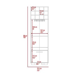 Mobile Bar Angolare Marsella in Mogano/Macadamia con Otto Portabottiglie Integrati e Due Ripiani Laterali - Product Image 3