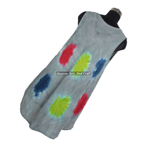 Compre al por mayor: Vestido de rayón para mujer, estilo paraguas, con diseño tie-dye colorido - Product Image 2