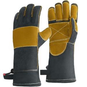 Custom Made Design Heavy Duty Kevlar Stitch Cow Split Leather Welding <b>Gloves</b> Fireproof Cotton Liner for Work and Heat Protection - Product Image 1