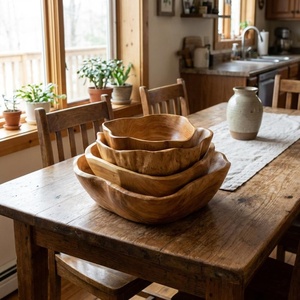 Bol de service en bois à prix abordable, bol de service en bois à prix premium, gamme de produits de luxe en bois, bol de service en bois - Product Image 3