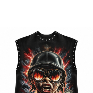 Camiseta sin mangas con estampado gráfico personalizado, 100% algodón jersey, tela suave, nuevo estilo moderno, unisex, cómoda y ajustada. - Product Image 4