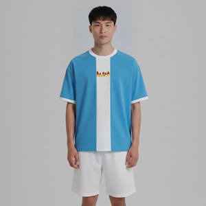 Conjuntos de Dos Piezas de Camisetas y Pantalones Cortos Extra Grandes y Transpirables para Hombre, Estilo Urbano de Verano de Peso Medio - Product Image 1