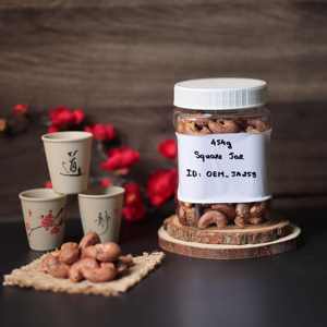 Dried Cashew <b>Nuts</b> 500g Organic Roasted Customizable Grade Vietnam Buttery Salty Flavor Premium Square Jar Wholesale OEM Support - Product Image 2