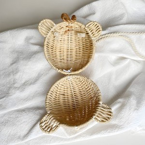 ตะกร้ารูปหมีน้อย ทำจากหวายเวียดนาม กระเป๋าสะพายข้างสำหรับเด็ก ตะกร้าตกแต่งสำหรับเด็กเล็ก - Product Image 6
