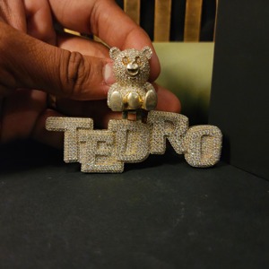 Colgante con Nombre de Osito de Peluche con Diamantes |   Joyería Hip Hop Personalizada - Product Image 5
