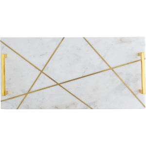 Luxury Marble Plated Storage Tray <b>Decorative</b> Bathroom Organizer for Toiletries Perfume Cosmetics & Sink Accessories At Low Price - Product Image 5