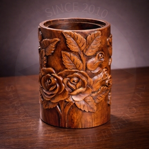 Quemador de incienso de teca tallado a mano de primera calidad, incienso indio 100% natural, ecológico, antiolores, Shree Radhey International - Product Image 3