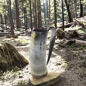 Jarra de Cuerno de Búfalo Natural Pulido y Ecológico con Asa para Cerveza, Vino, Hidromiel y Cerveza Artesanal - Product Image 6